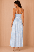 Tamika Blue Belted Wrap Midi Dress