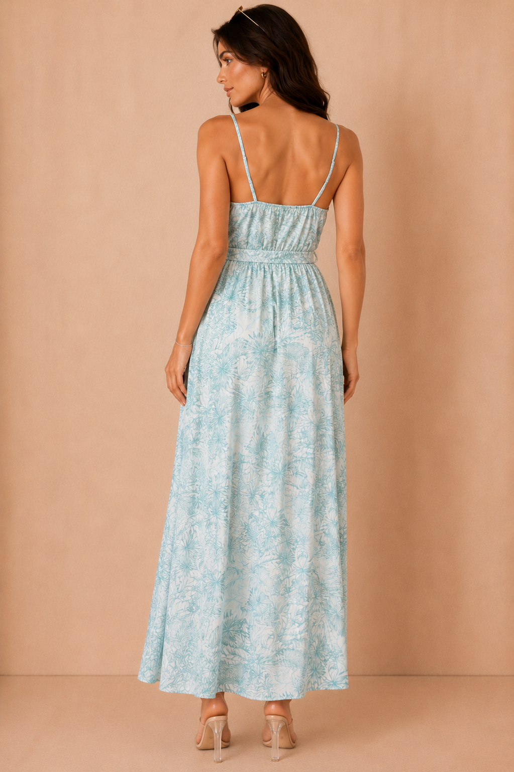 Tamika Mint Belted Wrap Midi Dress