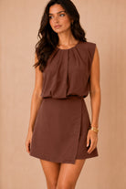 Tammy Chocolate Sleeveless Playsuit