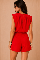 Tammy Red Sleeveless Playsuit