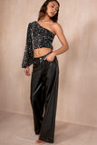 Tammy Silver Velvet Sequin Top
