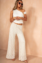 Tanya Stone Lace Wide Leg Trousers