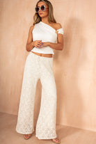 Tanya Stone Lace Wide Leg Trousers