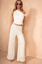 Tanya Stone Lace Wide Leg Trousers