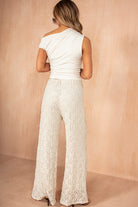 Tanya Stone Lace Wide Leg Trousers