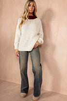 Tasha Burgundy Chunky Knit Oversized Jumper