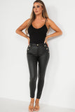 Teagan Black Faux Leather Trousers