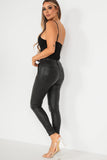 Teagan Black Faux Leather Trousers