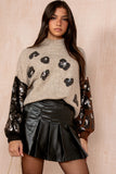 Terri Taupe Knit Sequin Jumper