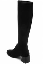 Tessa Black Knit Knee High Boots