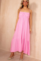 Tessa Pink Cotton Cami Midi Dress