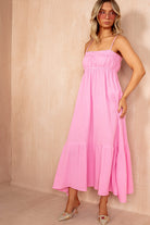 Tessa Pink Cotton Cami Midi Dress