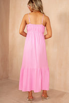 Tessa Pink Cotton Cami Midi Dress