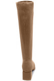 Tessa Taupe Knit Knee High Boots