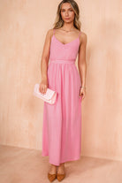 Thalia Pink Cut Out Maxi Dress