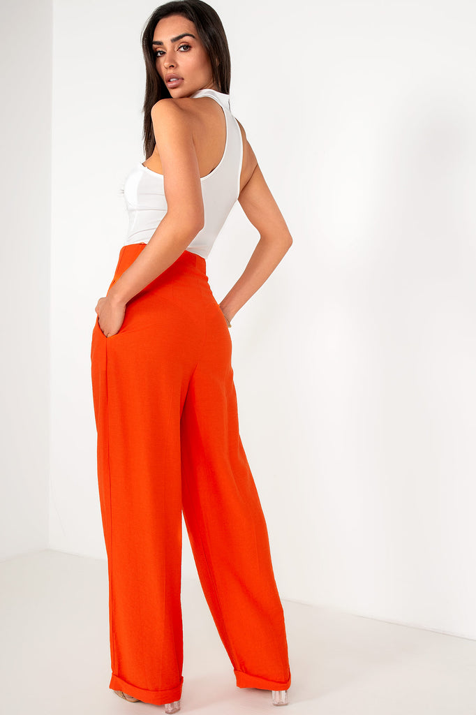 Thea Orange Tailored Trousers