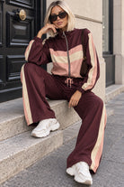 Theo Burgundy Striped Tracksuit