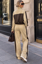 Theo Stone & Chocolate Striped Tracksuit