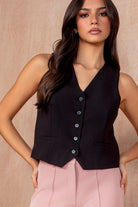 Tia Black Tailored Waistcoat