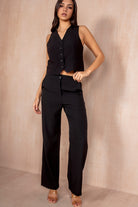 Tia Black Tailored Waistcoat