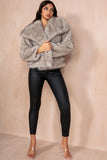 Tiara Stone Faux Fur Coat