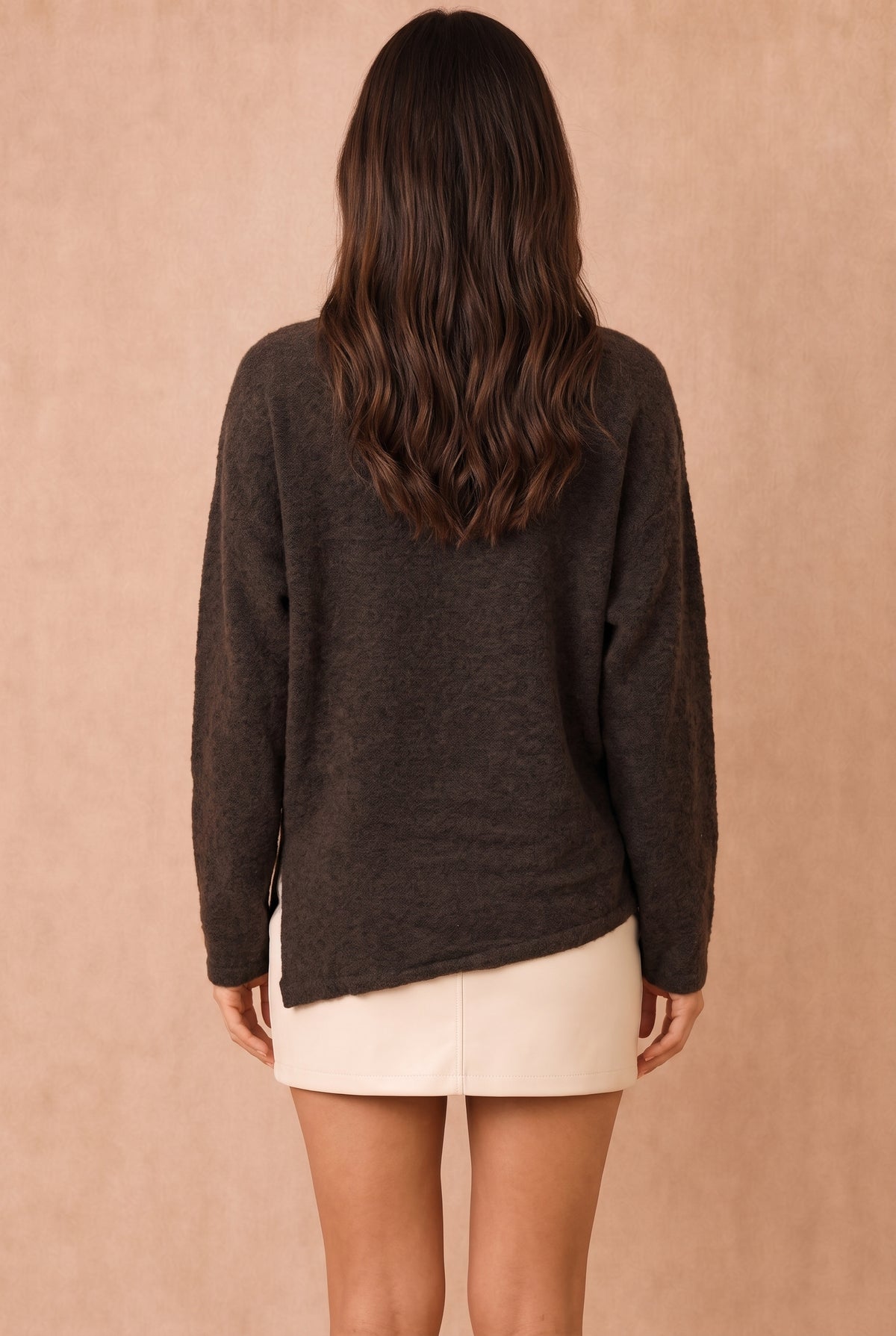 Tilly Chocolate Knit Asymmetric Top