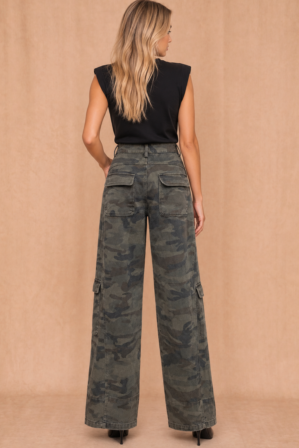 Tristan Khaki Camouflage Cargo Jeans
