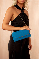 Trixie Blue Suedette Detachable Chain Bag