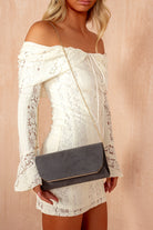 Trixie Charcoal Suedette Detachable Chain Bag