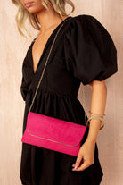 Trixie Fuchsia Suedette Detachable Chain Bag