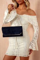Trixie Navy Suedette Detachable Chain Bag
