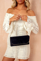Trixie Navy Suedette Detachable Chain Bag