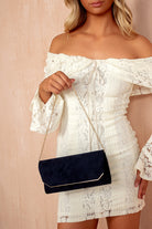 Trixie Navy Suedette Detachable Chain Bag