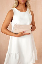 Trixie Nude Suedette Detachable Chain Bag