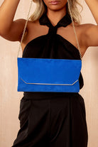 Trixie Royal Blue Suedette Detachable Chain Bag