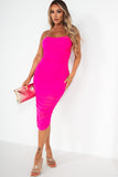 Tylee Bright Pink Mesh Bandeau Dress