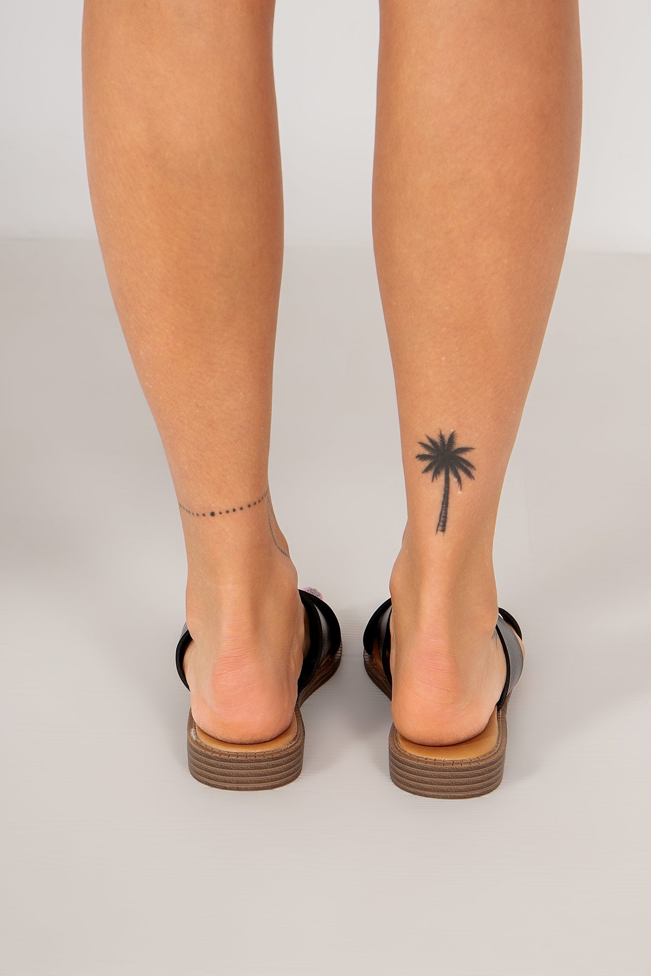 Udelia Black Faux Leather Sliders
