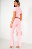 Urbana Pink Ruched Co Ord