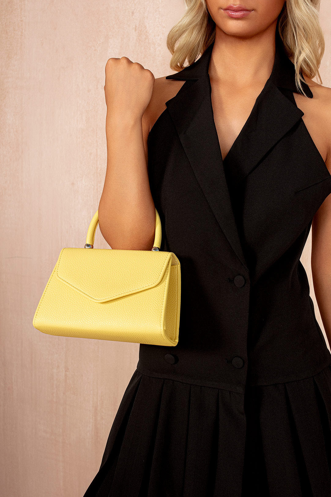 Vada Lemon PU Detachable Chain Bag