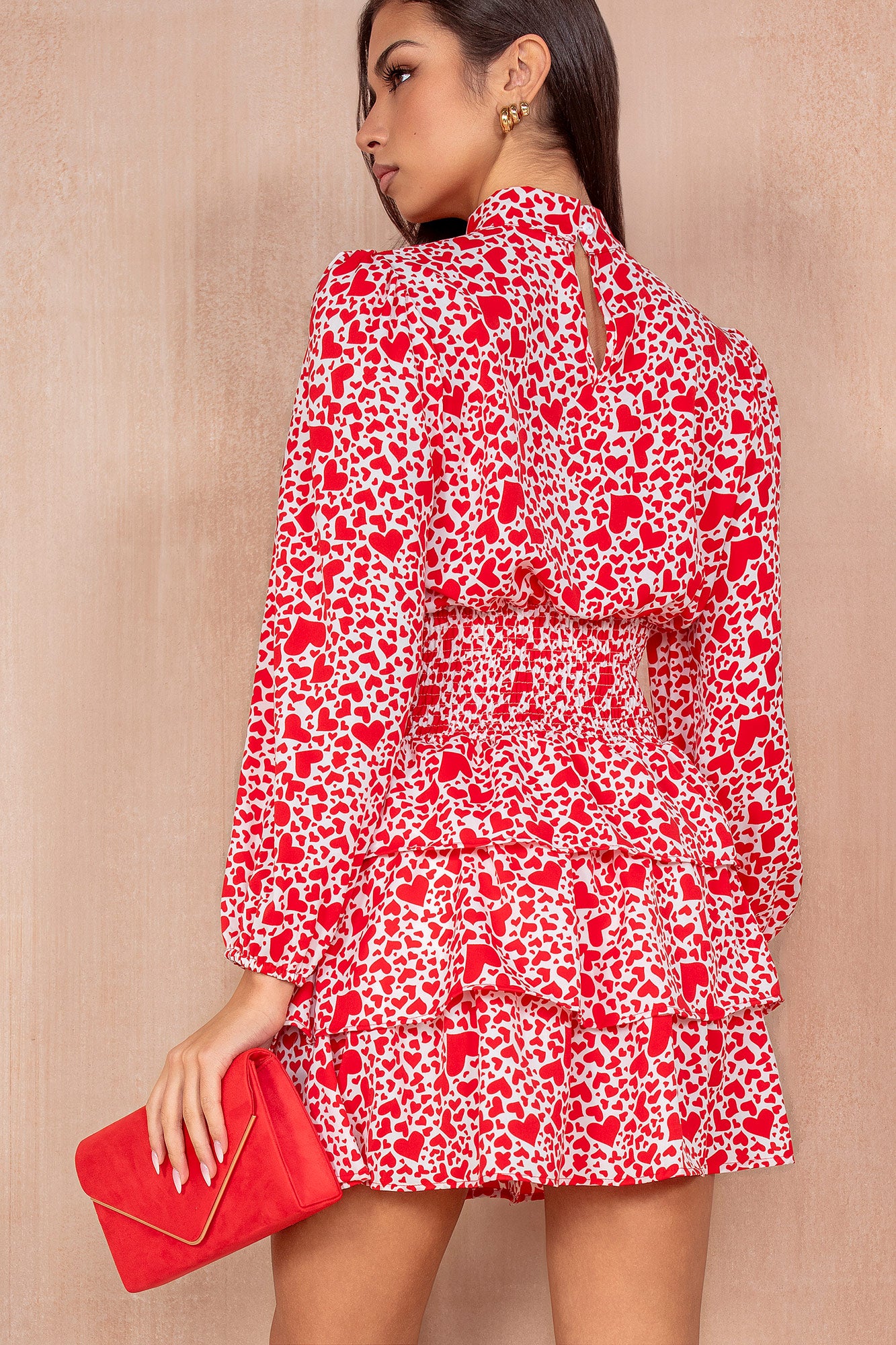 Valentine Red Heart Print Dress