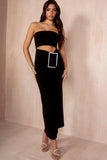 Valeska Black Bandeau Diamante Buckle Dress