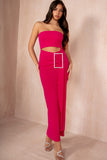 Valeska Pink Bandeau Diamante Buckle Dress