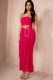 Valeska Pink Bandeau Diamante Buckle Dress