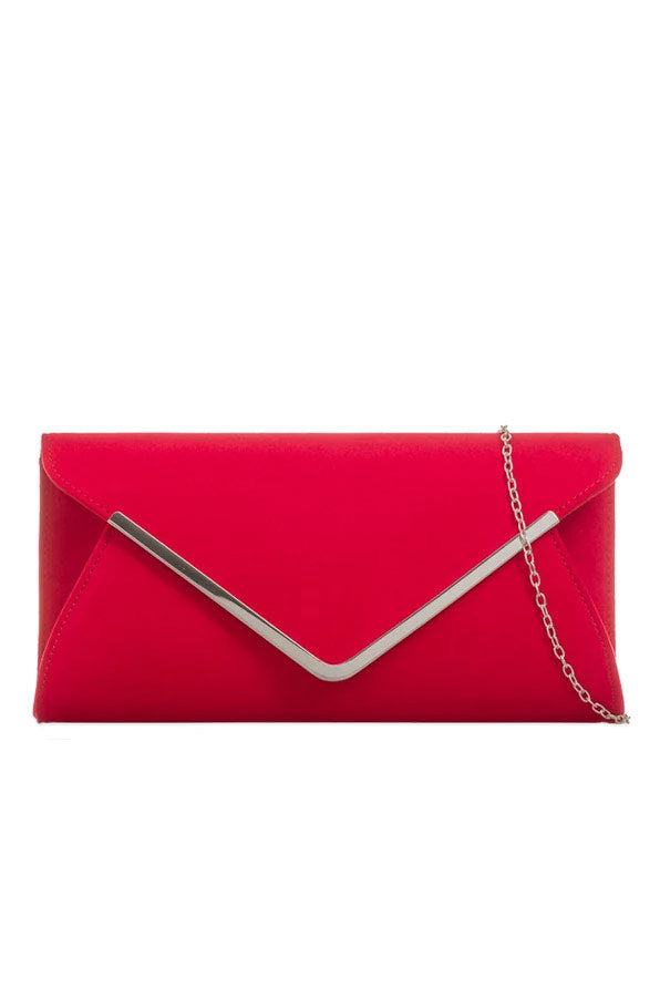 Vania Red Suedette Detachable Chain Bag