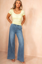 Velma Blue Drawstring Wide Leg Jeans