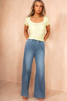 Velma Blue Drawstring Wide Leg Jeans