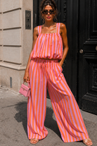 Venette Orange Striped Palazzo Co Ord