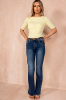 Vera Blue Belted Bootcut Jeans