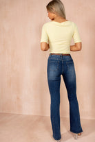 Vera Blue Belted Bootcut Jeans