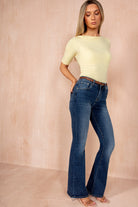 Vera Blue Belted Bootcut Jeans